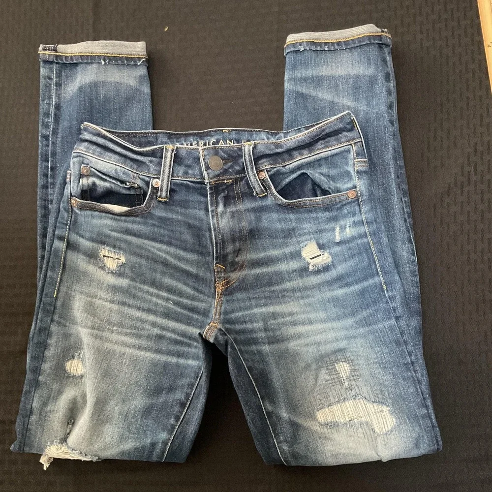 American Eagle Outfitters Jeans Mens 28x30 Skinny Next Level AirFlex Distressed
